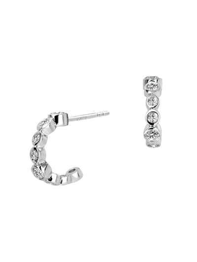 Syna Women's Cosmic 18k White Gold & Diamond Mini Hoop Earrings