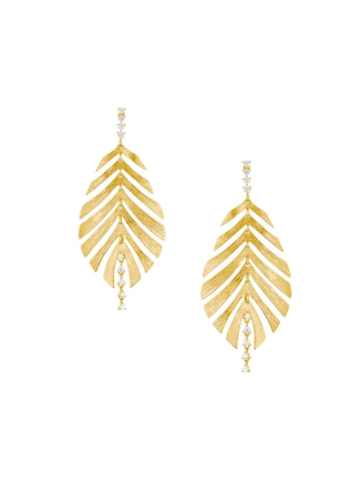 Hueb Bahia 18k Gold Diamond Palm Leaf Earrings