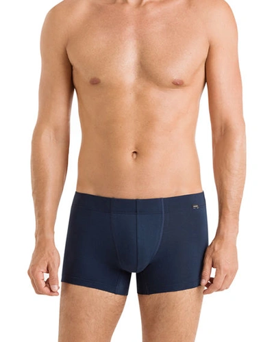 Hanro Men's 2-pack Cotton Essentials Boxer Briefs In Carbon Blue Lt Me