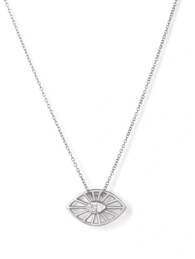 The Alkemistry Womens White Gold Echo 18ct White-gold And 0.06ct Diamond Eye Pendant Necklace