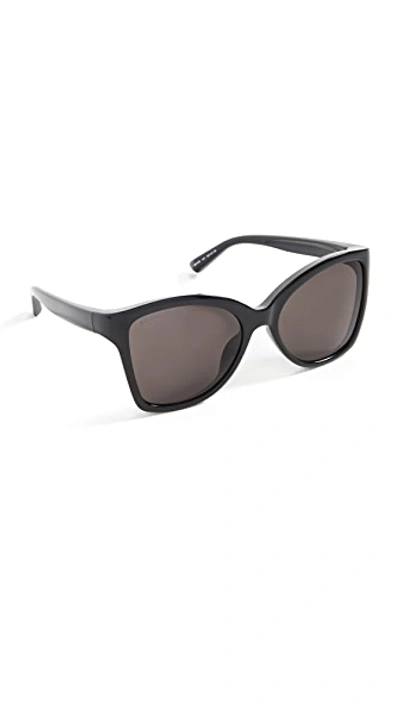Balenciaga Classic Logo Square Sunglasses In Black-black-grey