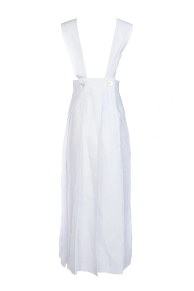 Miu Miu Crossover Back Suspender Dress In White
