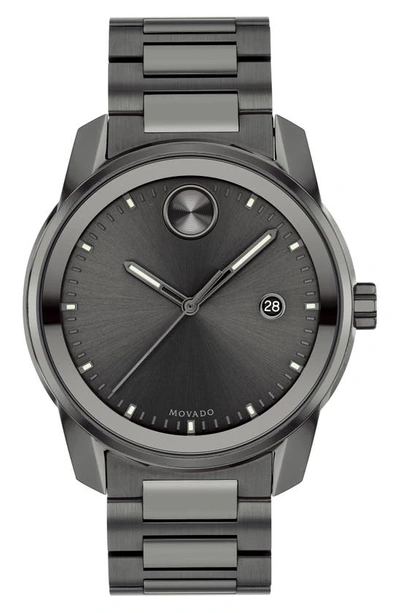 Movado Men's 42mm Bold Verso Gunmetal Bracelet Watch In Gray