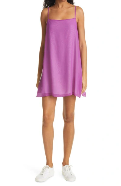 Club Monaco Cloud Silk Slipdress In Purple