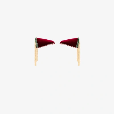 Rosantica Fringed Shoulder Pad Pin In Red
