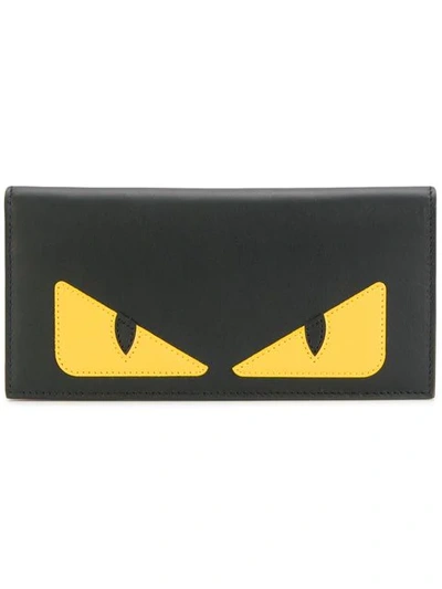 Fendi Bag Bugs Bi-fold Leather Wallet In Black