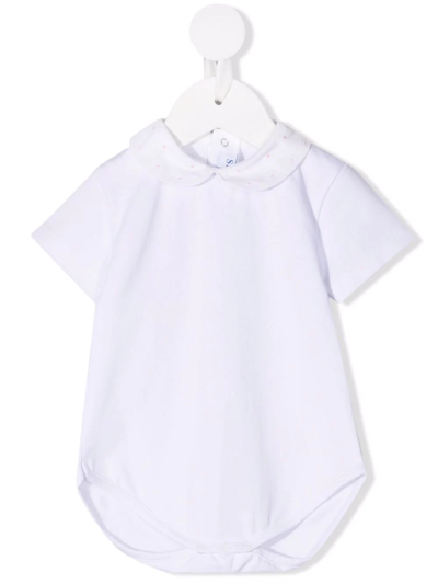 Siola Babies' Peter Pan-collar Embroidered-detail Body In White