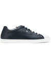 Fendi Men's Monster Leather Low-top Sneakers In Navy Multi