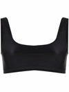 The Andamane Hollywood Scoop Neck Sleeveless Stretch Top In Black