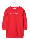 Givenchy Kids' ' Shadow Logo Sweatshirt Dress In Red