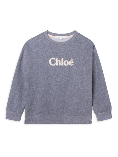 Chloé Kids' Grey Sweatshirt For Girl With Logo