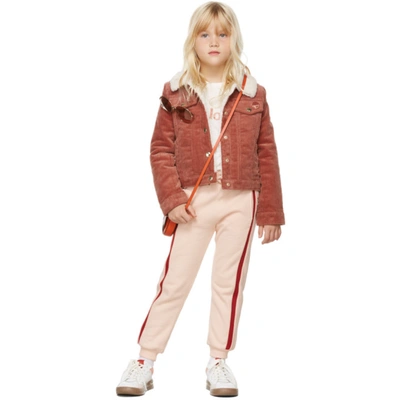 Chloé Kids' Side-stripe Cotton Track Trousers In Pink