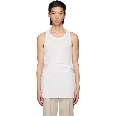 Haider Ackermann White Ribbed Tank Top In Ivory