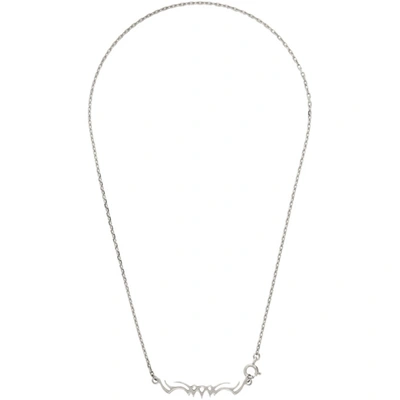Alan Crocetti Silver Graphic Necklace In Rhodium