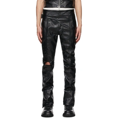 Adyar Ssense Exclusive Black Leather Brace Trousers