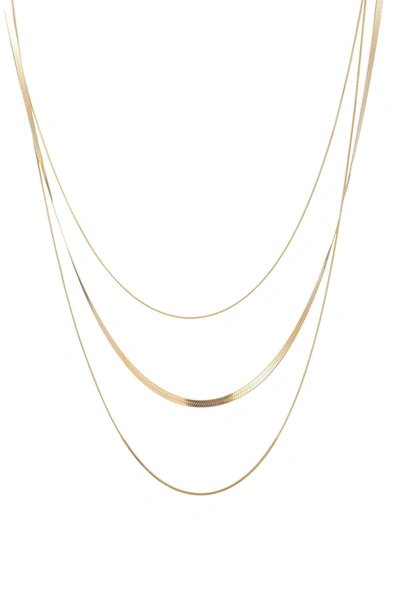 Eye Candy Los Angeles Amaya 3 Tier Necklace In Gold