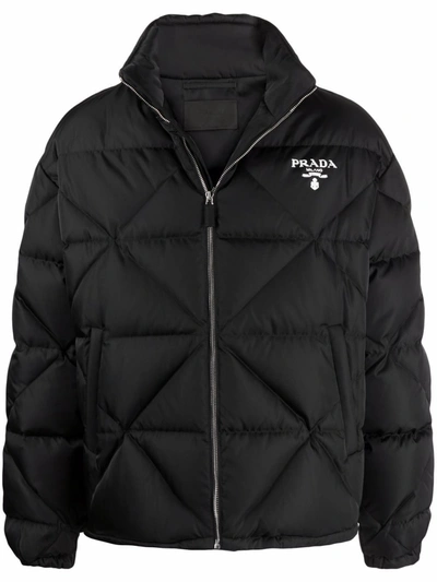Prada Black Logo-print Puffer Jacket