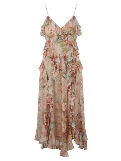 Zimmermann Floral Print Ruffled Dress In Multi