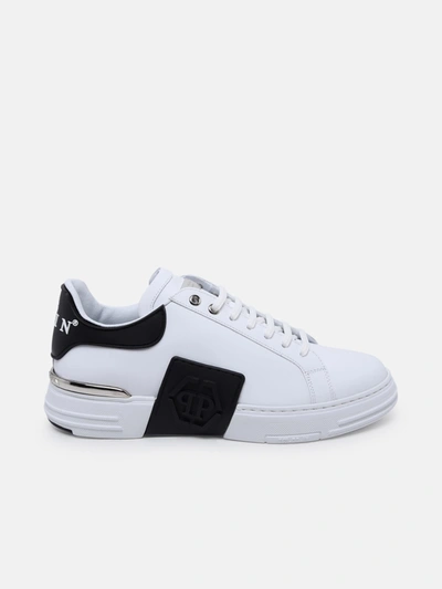 Philipp Plein Men's Shoes Leather Trainers Sneakers Phantom Kicks In White  | ModeSens
