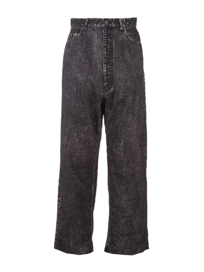 Balenciaga Wide Jeans In Dark Gray In Grey