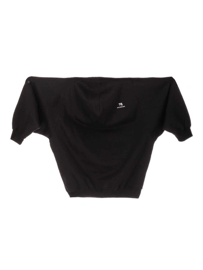 Balenciaga Sporty B Crop Sweatshirt In Black