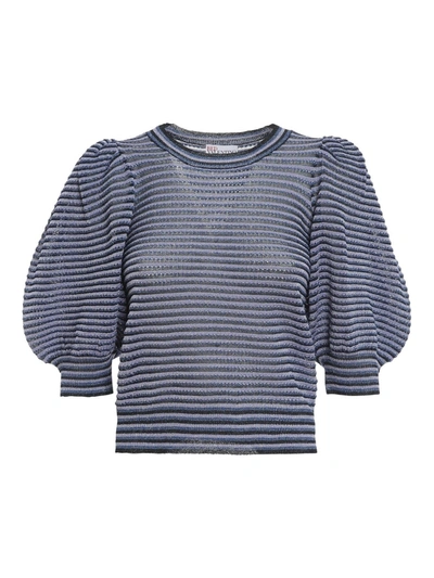 Red Valentino Lurex Knit Jumper In Blue