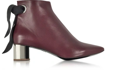 Proenza Schouler Burgundy Nappa Lather Ankle Boot