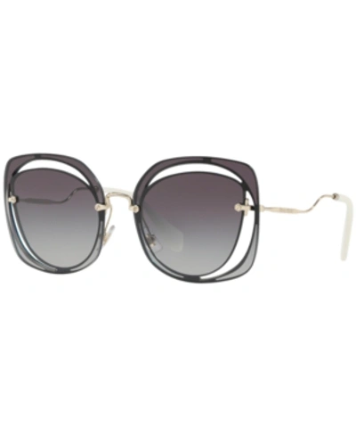Miu Miu Mu 54ss Ue65d1 Womens Geometric Sunglasses In Grey Gradient