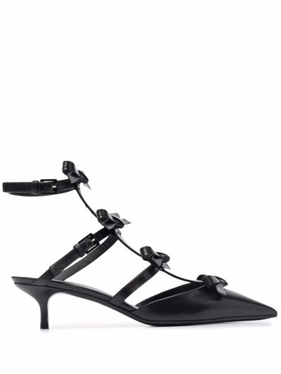 Valentino Garavani Bow-embellished 40mm Pumps In Black