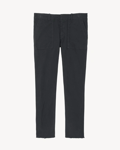 Nili Lotan Cropped French Cotton-terry Track Pants In Carbon