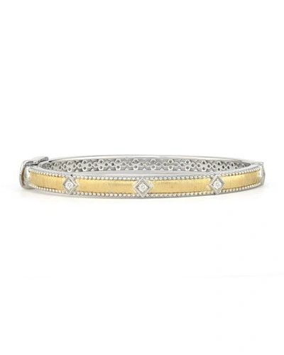 Jude Frances Lisse Simple Kite Diamond Bangle In Silver