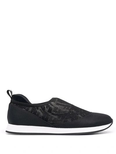 Fendi Ff Logo Slip-on Runner Sneakers In Black