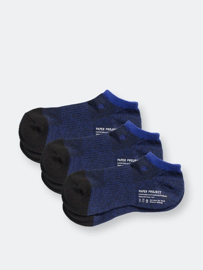 Paper Project All Day Pile Ankle Socks 3 Pairs In Blue