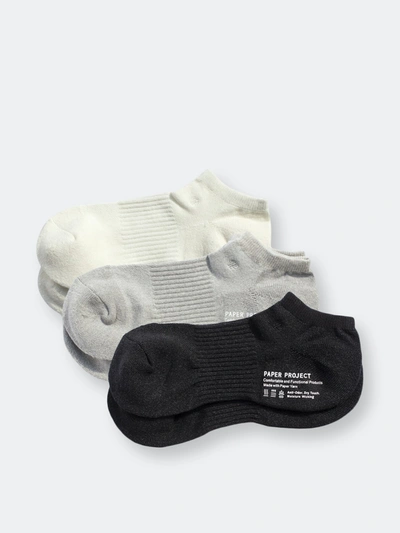 Paper Project All Day Pile Ankle Socks 3pairs In Grey