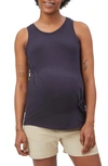 Stowaway Collection Maternity Pleated Tank In Navy