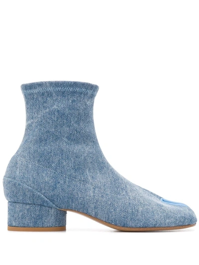 Maison Margiela Women's S58wu0270p1730t6179 Blue Cotton Ankle Boots