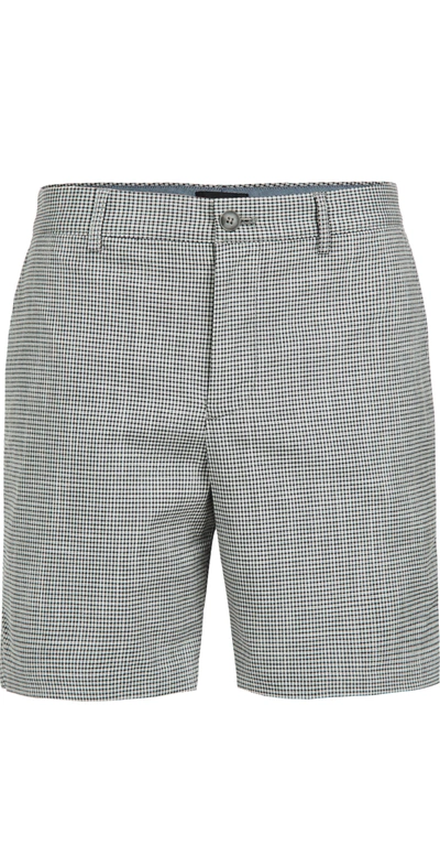 Club Monaco Baxter Micro Check 7 Inch Shorts In Grey Plaid