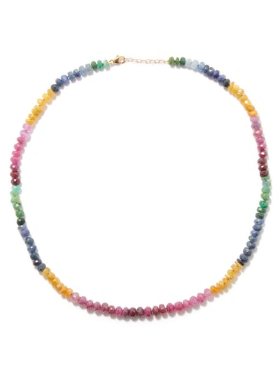 Jia Jia Women's Arizona 14k Yellow Gold & Rainbow Sapphire Beaded Long Necklace