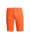 Kiton Linen Shorts In Orange
