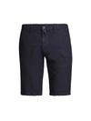 Kiton Linen Shorts In Navy