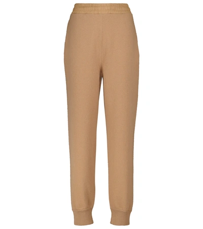 Moncler Wool And Cashmere Sweatpants In Camel