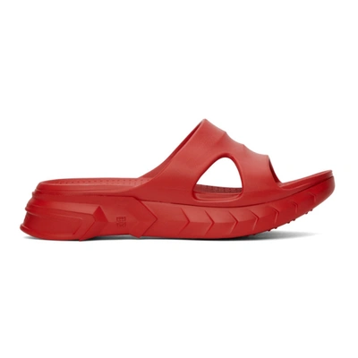 Givenchy Men's Marshmallow Cutout Slide Sandals, Red