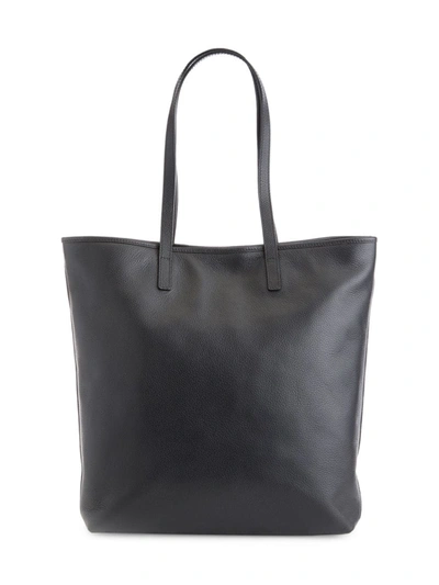 Royce New York Pebble Grain Leather Tall Tote In Black
