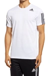 Adidas Originals Aero 3-stripe Stretch T-shirt In White