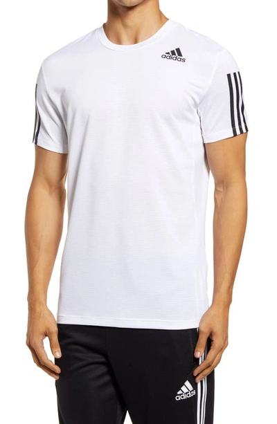 Adidas Originals Aero 3-stripe Stretch T-shirt In White | ModeSens