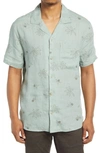 Madewell Easy Linen Short Sleeve Shirt In Frosted Sage