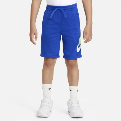 Nike Sportswear Kids' Club Fleece Shorts In Game Royal,white
