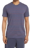 The Normal Brand Puremeso T-shirt In Normal Navy/ Burgundy Stripe