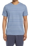 The Normal Brand Puremeso T-shirt In Mineral Blue/ Navy Stripes