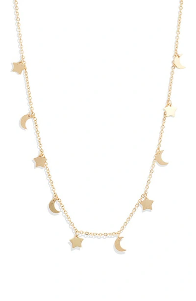 Knotty Sun, Moon & Stars Charm Necklace In Gold